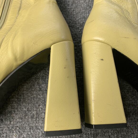 BY FAR Leather Boots High Heel Side Zip Mid Calf Made Portugal Size 40 EU / 9 US - Picture 5 of 14